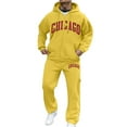 thumbnail image 1 of Men's Sweatsuits 2 Piece Set Long Sleeves Zipper Hoodie and Joggers Sweatpants Tracksuits Y2K Streetwear Casual Workout Outfits, 1 of 3