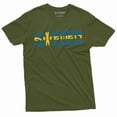 thumbnail image 1 of Men's Sweden T-shirt Konungariket Sverige Patriotic Country Nordic Norse Viking tee (Small Military Green), 1 of 6