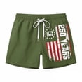 thumbnail image 1 of Men's Swim Board Shorts Beach Shorts With Sports Print Casual 3 Inch Trunks For Swimming Surfing/Army Green/XL, 1 of 4