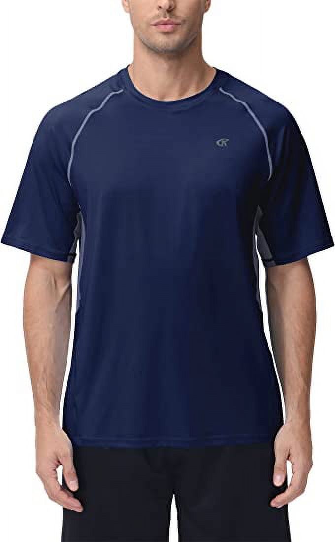 Men's Swim Shirt Rash Guard UPF 50+ UV Sun Protection Short Sleeve