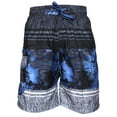thumbnail image 1 of Men's Swim Shorts Trunks Surf Board Beach Print NBN GEAR Blue Charcoal Stripe S, 1 of 7