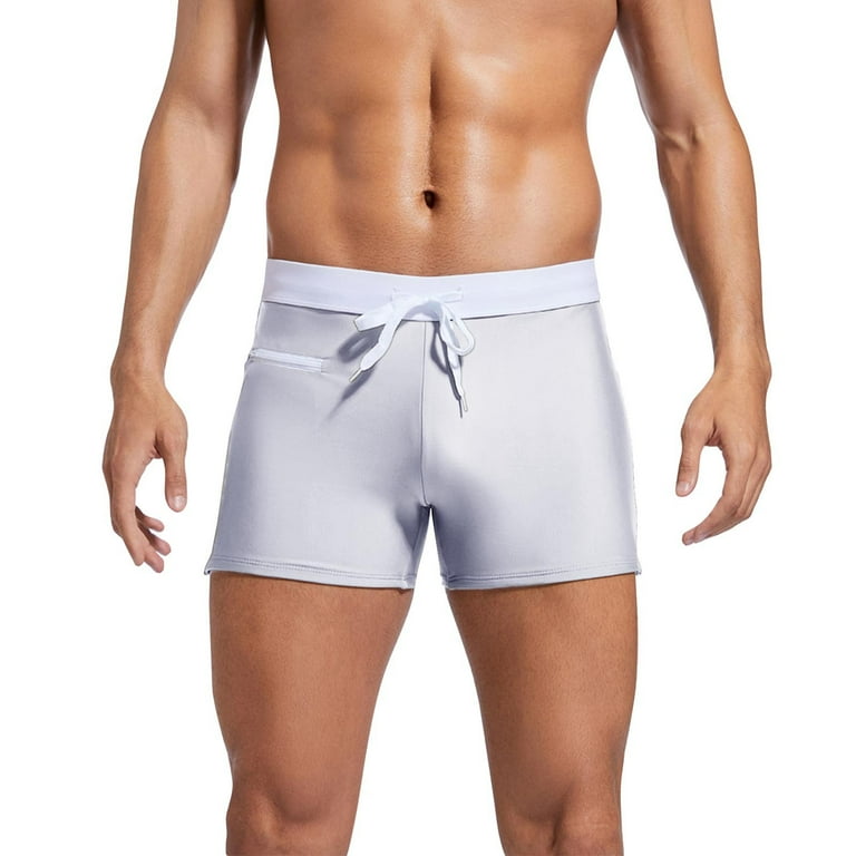 Men s Swim Shorts Zipper Mens Swimming Trunks 3xl Pocket Type Flat Corner Mens Short Bathing Suits Men s Swim Beach Pants Short Swim Trunks Men y Solid Color Rope Board Shorts for Men