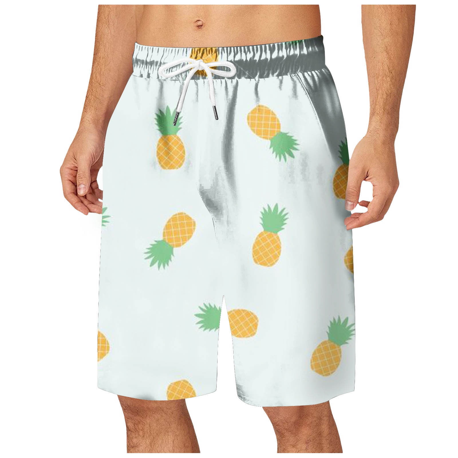 Men's Swim Trunks 5 Inch Inseam Bathing Suit Hawaiian Swimsuits Mesh