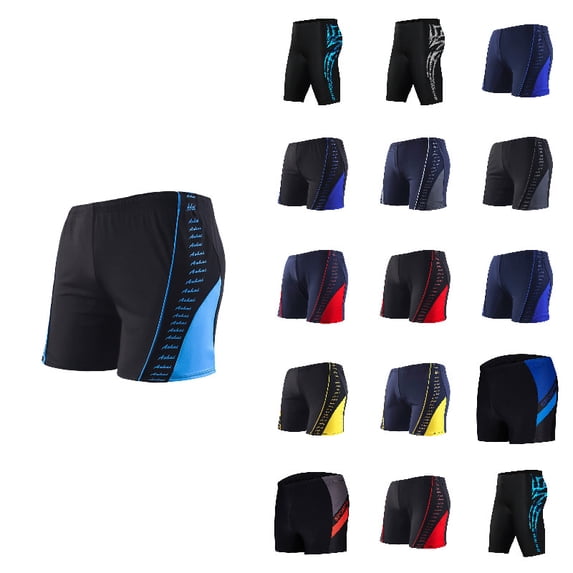 Men's Swim Trunks Athletic Swimwear Quick Dry Black Brief Swimsuit UPF 50+ Racing Training Casual Beach Pool Shorts
