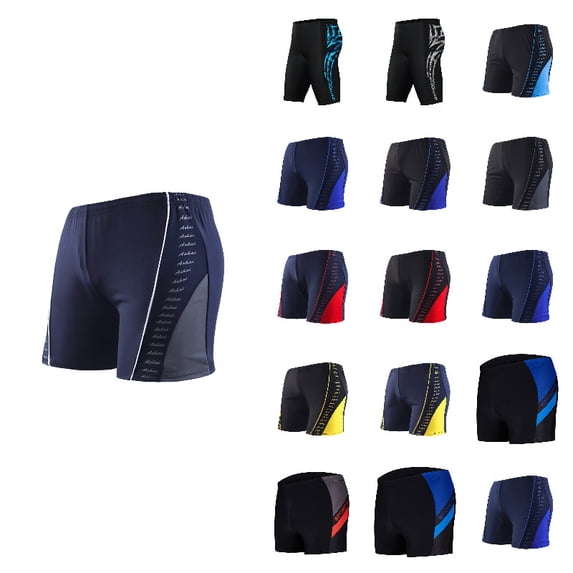 Men's Swim Trunks Athletic Swimwear Quick Dry Gray Brief Swimsuit UPF 50+ Racing Training Casual Beach Pool Shorts
