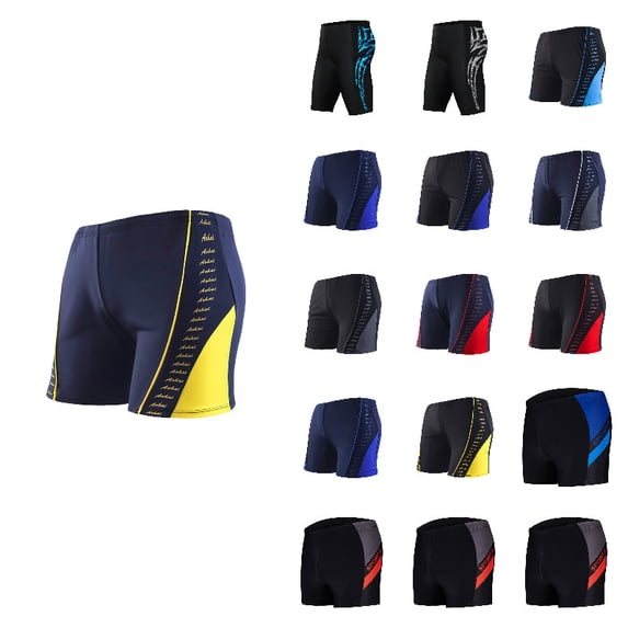 Men's Swim Trunks Athletic Swimwear Quick Dry Yellow Brief Swimsuit UPF 50+ Racing Training Casual Beach Pool Shorts
