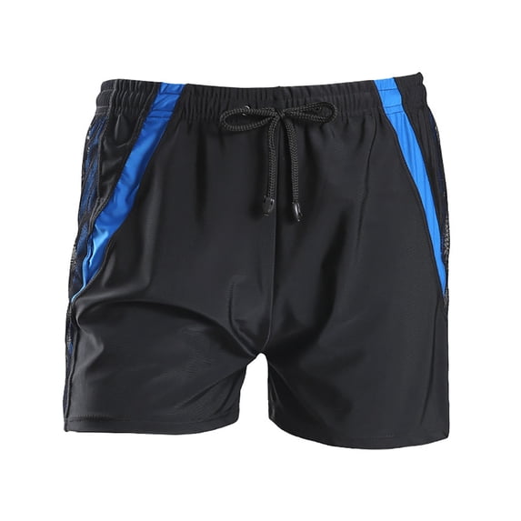 Men's Swim Trunks Competitive Swim Racing Team Swimsuit Lightweight Elastic Waist Swimming Shorts Upf 50+ Blue XL