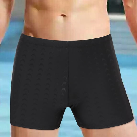 Men's Swim Trunks Competitive Swim Racing Team Swimsuit Quick Dry Swimming Shorts Upf 50+ Black XXL