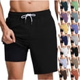 thumbnail image 1 of Men’s Swim Trunks with Compression Liner Quick Dry Beach Swim Shorts Elastic Waist Drawstring Lightweight 2 in 1 Board Shorts for Swimming Surfing Vacation, 1 of 6