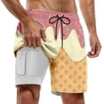 thumbnail image 1 of Men's Swim Trunks Dripping Ice Cream Quick Dry Swim Shorts Board Shorts With Pockets Beach Swimwear Pink L, 1 of 4