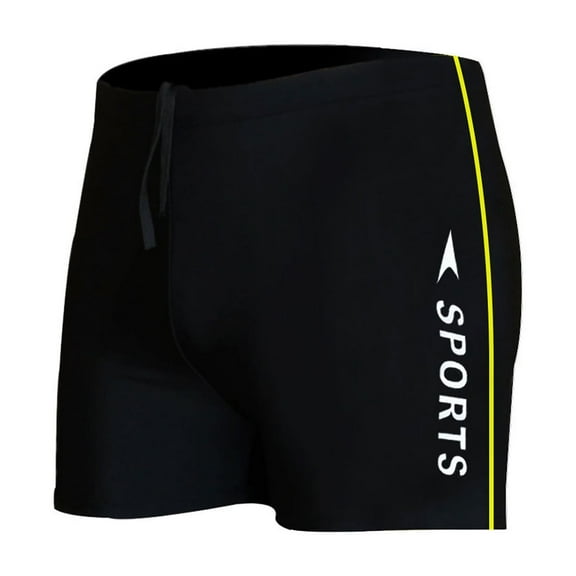 Men's Swim Trunks - Elastic Waist, Quick-Dry Fabric, Color-Block Stripe Design for Beach/Summer Vacation