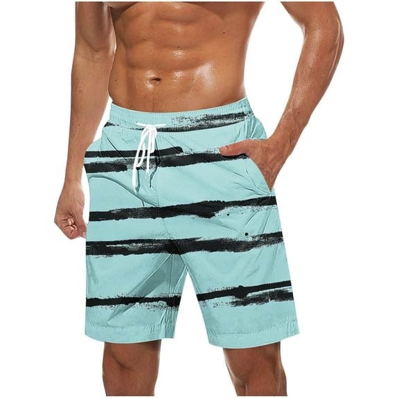 Men's Swim Trunks Hawaiian Bathing Mesh Lining Suit Swimsuits Beach Shorts with Pockets Mint Green XL