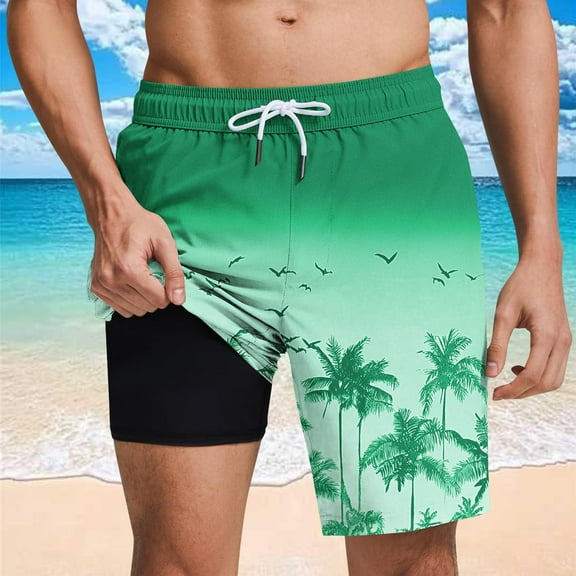 Men's Swim Trunks Mens Swim Trunks Men Swim Trunks Men's Swimwear Mens Swimming Trunks Mens Lined Swim Trunks Mens Swim Trunks with Liner Casual Print Shorts with Pockets Elastic Waist Beach Pants