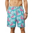 thumbnail image 1 of Men's Swim Trunks,Mesh Lining Quick Dry with Pockets Beach Shorts Hawaiian Bathing Suits Swim Pants, 1 of 9