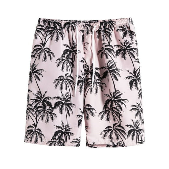 Men's Swim Trunks Quick Dry Floral Printed Beach Board Shorts with Pockets,Cool Bathing Suits