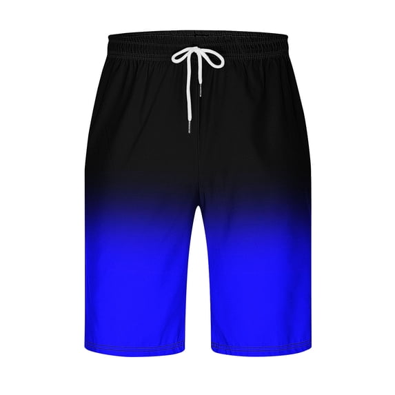 Men's Swim Trunks Quick Dry Gradient Board Shorts Elastic Waist Drawstring Beach Shorts with Pockets for Swimming Surfing Sports