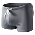 thumbnail image 1 of Men's Swim Trunks Quick-Dry Square Cut Beach Shorts with for Swimming Water Sports Comfortable Athletic Summer, L, Dark Gray, 1 of 4