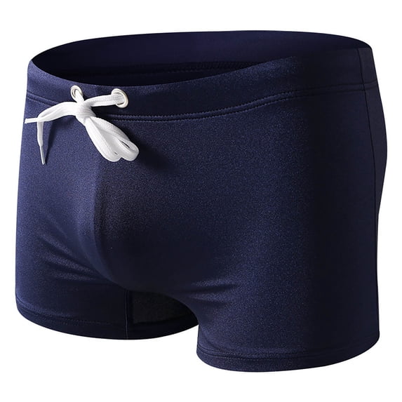 Men's Swim Trunks Quick-Dry Square Cut Beach Shorts with for Swimming Water Sports Comfortable Athletic Summer, M, Blue