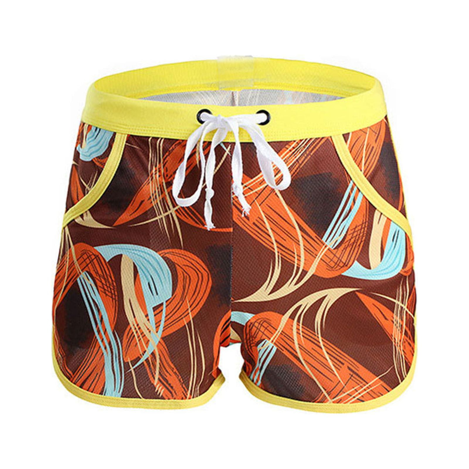 Swim Trunks for Men with Drawstring 3D Floral Hawaiian Print