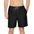 thumbnail image 1 of Men's Swim Trunks Solid Quick Dry Liner Swim Shorts Beach Breathable Bathing Suit Bottom With Drawstring Army Black XXXXL, 1 of 4