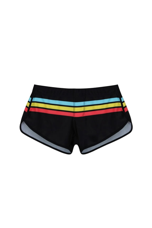 Men's Swim Trunks Square Cut Striped Quick Dry Swimsuit