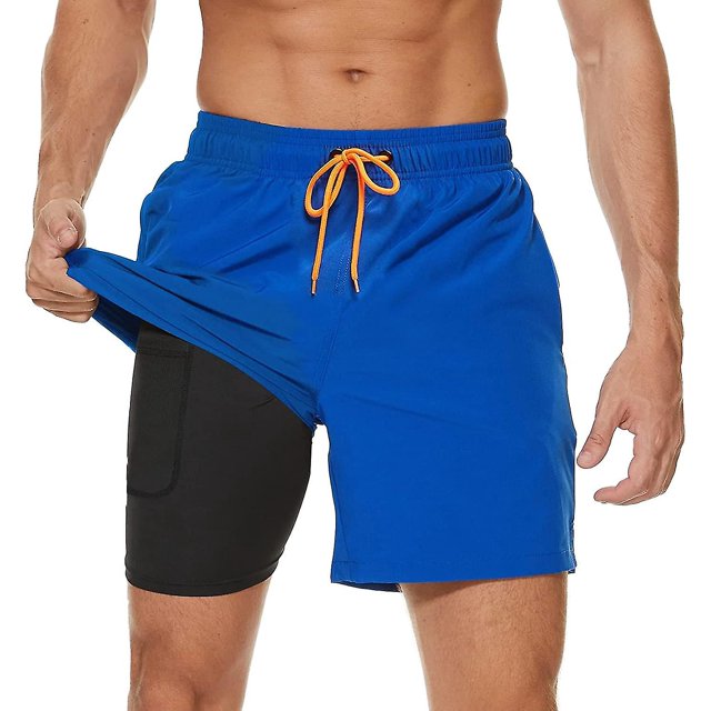 Men's Swim Trunks With Compression Liner 2 In 1 Quick Dry Mens Swim