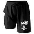 thumbnail image 1 of Men's Swim Trunks with Compression Liner, Inseam Board Shorts, Pockets, Polyester & Spandex Material, for Water Sports, 1 of 4