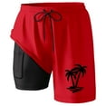 thumbnail image 1 of Men's Swim Trunks with Compression Liner, Inseam Board Shorts, Pockets, Polyester & Spandex Material, for Water Sports, 1 of 3