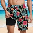 thumbnail image 1 of Men's Swim Trunks with Mesh Lining Summer Hawaiian Beach Shorts Pockets Quickly Dry Elastic Waist Board Shorts Bathing Suits, 1 of 6