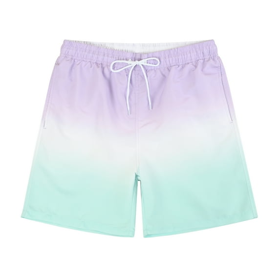 Men’s Swimsuit 5 Inch Quick Drying Breathable Beach Shorts with Elastic Waistband Security Drawstring Purple Size XXL