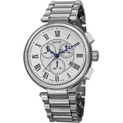 Mens Swiss Quartz Chronograph Silver-Tone Bracelet Watch
