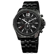 Mens Swiss Quartz Chronograph Stainless Steel Black Bracelet Watch