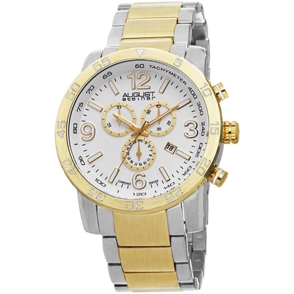 Men's Swiss Quartz Chronograph Tachymeter Two-Tone Bracelet Watch
