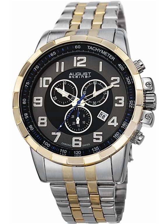 Men's Swiss Quartz Chronograph Watch with Stainless Steel Bracelet