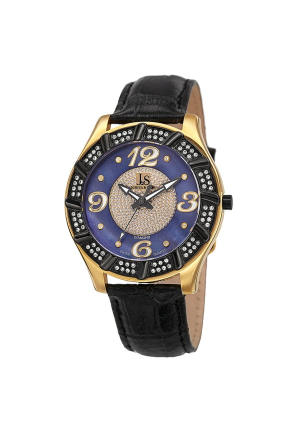 Men's Swiss Quartz Diamond Swirl Gold-Tone Watch