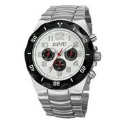 Mens Swiss Quartz Multifunction Dual-Time Silver-Tone Bracelet Watch
