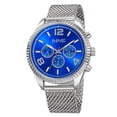 thumbnail image 1 of Men's Swiss Quartz Multifunction Dual Time Stainless Steel Silver-Tone Bracelet Watch, 1 of 5