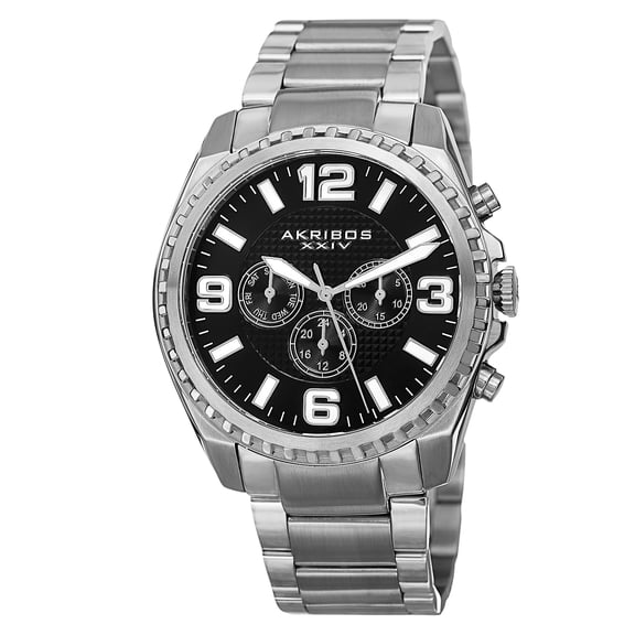 Men's Swiss Quartz Multifunction Dual Time Stainless Steel Silver-Tone Bracelet Watch