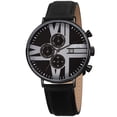 thumbnail image 1 of Men's Swiss Quartz Multifunction Leather Black Strap Watch, 1 of 7
