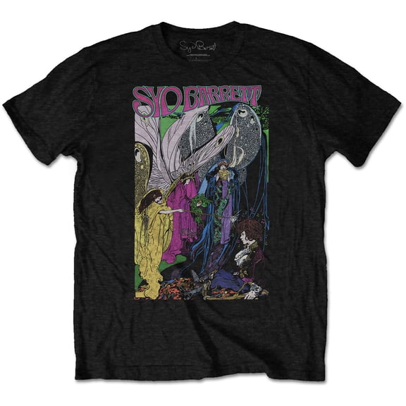 Men's Syd Barrett Fairies Slim Fit T-shirt Medium Black