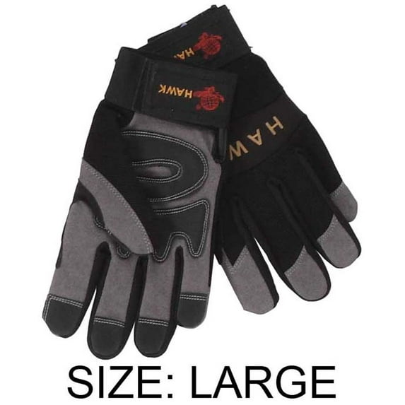 Men's Synthetic Gray Suede & Black Spandex Mechanic's Glove, L (Tuffstuff: GLM-77535)