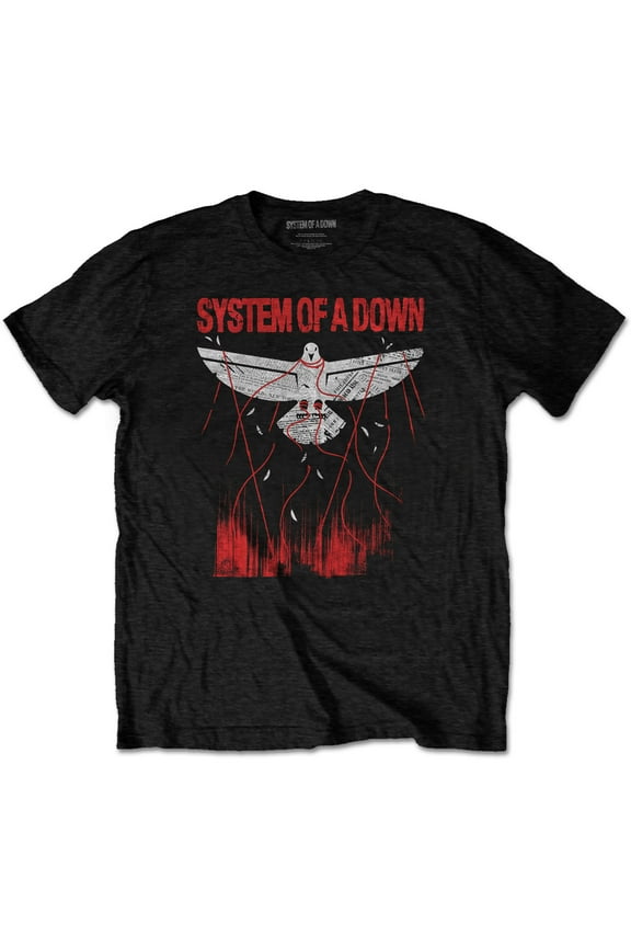 Men's System Of A Down Dove Overcome Slim Fit T-shirt Medium Black
