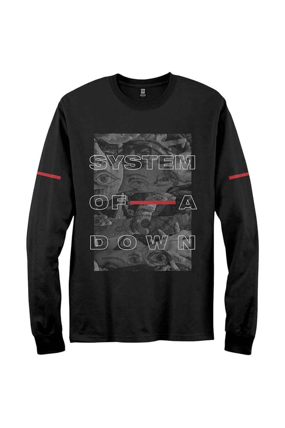 Men's System Of A Down Eye Collage Long Sleeve Small Black