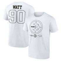 Men's T.J. Watt White Pittsburgh Steelers Tonal Name & Number T-Shirt
