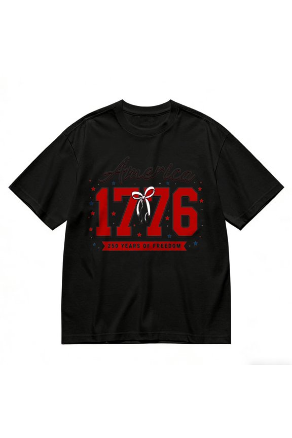 Men's T-Shirt 1776 Freedom Celebration Stars Comfortable And Versatile Outdoor Casual Short Sleeve