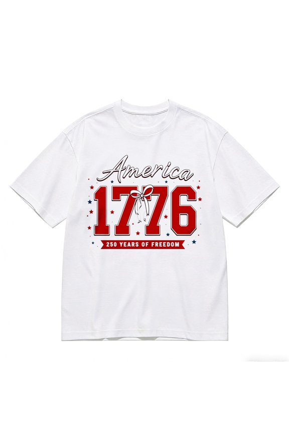Men's T-Shirt 1776 Freedom Celebration Stars Comfortable And Versatile Outdoor Casual Short Sleeve