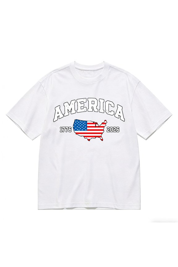 Men's T-Shirt 1776 Usa Flag 2026 Comfortable And Versatile Outdoor Casual Short Sleeve