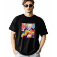 thumbnail image 1 of Men's T-Shirt Abstract Colorful Art Rainbow Wave Short Sleeve Casual Tee Classic Crew Neck T-Shirt for Men, 2XL, 1 of 7