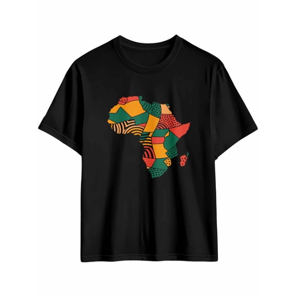 Men's T-Shirt African Plate Ethnic Vintage Short Sleeve Casual Tee Classic Crew Neck T-Shirt for Men, XL