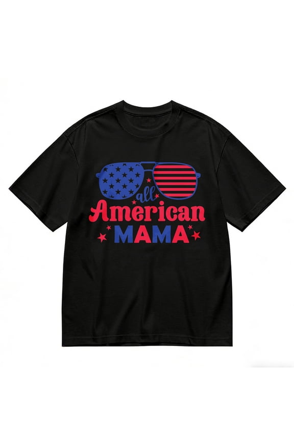Men's T-Shirt All American Mama Sunglasses Stars Comfortable And Versatile Outdoor Casual Short Sleeve